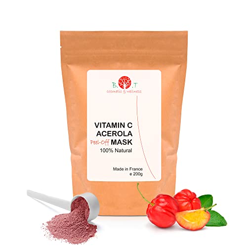 B.O.T cosmetic & wellness Mascarilla Antiedad Vitamina C con Acerola peel-off, 100% Natural - 200g (El paquete puede variar)