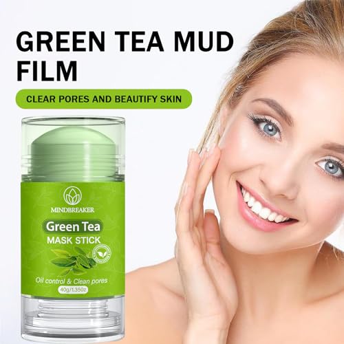 Mascarilla de té verde pegada a la cara, mascarilla de limpieza profunda, cuidado de la piel, eliminación de acné, Todos los tipos de piel para hombres y mujeres (Green Tea Mask Stick-2 Pack)