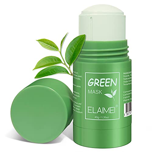 Green Mask Stick, Mascarilla limpiadora barra de té verde, Potente mascarilla de arcilla purificadora de té verde, limpieza profunda, control de aceite, eliminación de espinillas