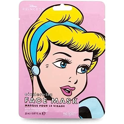 MAD Beauty Mascarilla Facial Hidratante Cenicienta, Disney Pop Princess Face Mask Cinderella, Translúcido