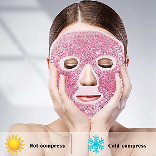 Máscara gel, Máscara fría, reutilizable Gel mascarilla de relajación compresas frías y calientes para ojeras, ojos secos, fatiga facial